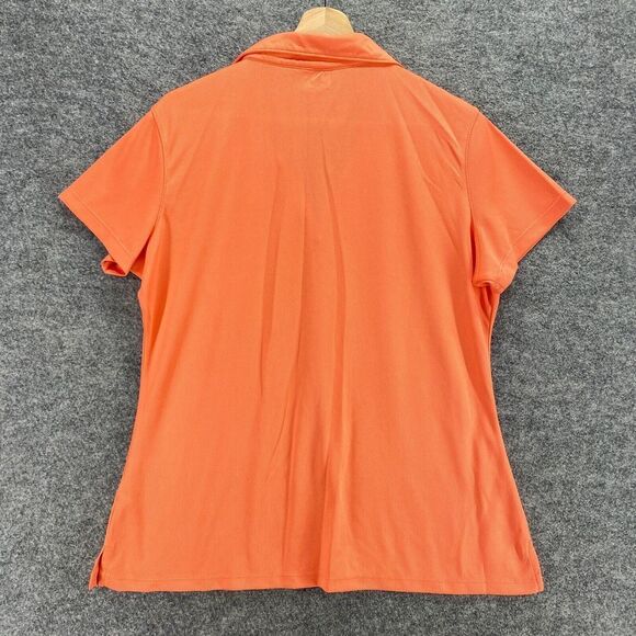 World Wide Sportsman Activewear Polo Shirt Women XL Orange Collared Short Sleeve - Picture 2 of 9